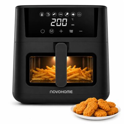 Air fryer 4 5 L negra — 1200W · táctil · 80–200  C