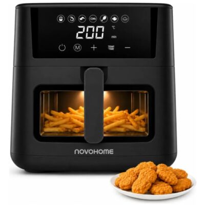 Air fryer 4 5 L negra — 1200W · táctil · 80–200  C