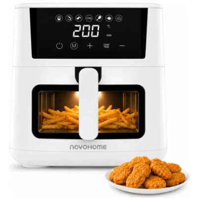 Air fryer 4 5 L blanca — 1200W · táctil · 80–200  