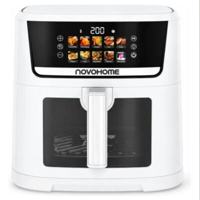 Air fryer 10 L blanca — 1500W · pantalla digital ·
