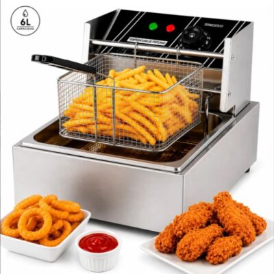 Freidora de aceite 6 L — 2500W · válvula de corte