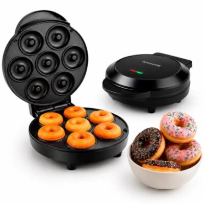 Máquina de donas — 1000W · 7 donas · antiadherente