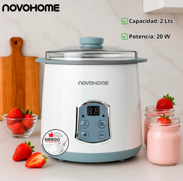 Novohome Yogurtera eléctrica digital 2 LTS