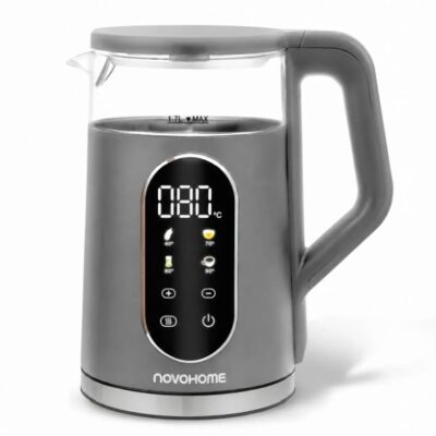 Pava eléctrica táctil gris — 1850W · 1 7 L · 5 tem