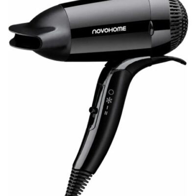 Secador de pelo negro — 1200W · 2 velocidades · bo
