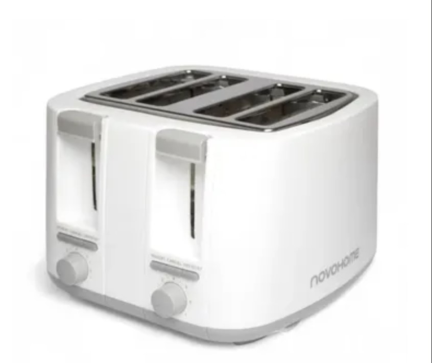 Novohome tostadora 1500w blanca 4 bahías