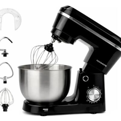 Batidora planetaria negra — 1500W · 4 L · 10 veloc